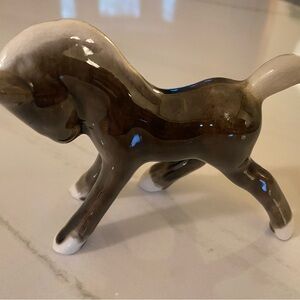Antique Porcelain Bay Foal Horse Figurine